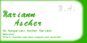 mariann ascher business card